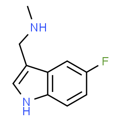 ChemSpider 2D Image | 1-(5-Fluoro-1H-indol-3-yl)-N-methylmethanamine | C10H11FN2