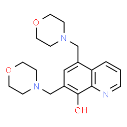 ChemSpider 2D Image | 5,7-Bis(4-morpholinylmethyl)-8-quinolinol | C19H25N3O3