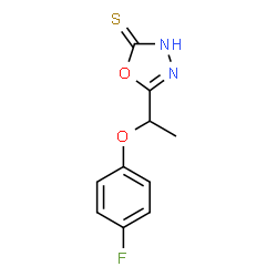 ChemSpider 2D Image | 5-[1-(4-fluorophenoxy)ethyl]-1,3,4-oxadiazole-2-thiol | C10H9FN2O2S