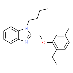 ChemSpider 2D Image | 1-Butyl-2-[(2-isopropyl-5-methylphenoxy)methyl]-1H-benzimidazole | C22H28N2O