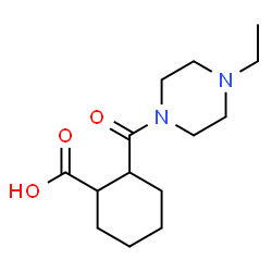 ChemSpider 2D Image | 2-[(4-Ethyl-1-piperazinyl)carbonyl]cyclohexanecarboxylic acid | C14H24N2O3