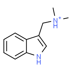 ChemSpider 2D Image | 1H-Indol-3-yl-N,N-dimethylmethanaminium | C11H15N2