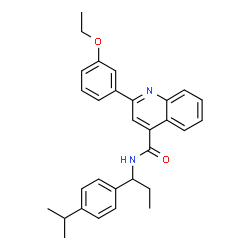 ChemSpider 2D Image | 2-(3-Ethoxyphenyl)-N-[1-(4-isopropylphenyl)propyl]-4-quinolinecarboxamide | C30H32N2O2