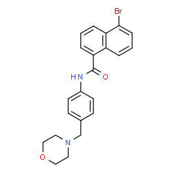 ChemSpider 2D Image | 5-Bromo-N-[4-(4-morpholinylmethyl)phenyl]-1-naphthamide | C22H21BrN2O2