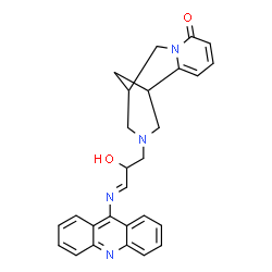 ChemSpider 2D Image | 11-[(3E)-3-(9-Acridinylimino)-2-hydroxypropyl]-7,11-diazatricyclo[7.3.1.0~2,7~]trideca-2,4-dien-6-one | C27H26N4O2