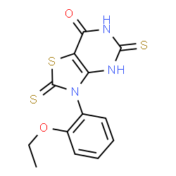 ChemSpider 2D Image | 3-(2-Ethoxyphenyl)-2,5-dithioxo-2,3,5,6-tetrahydro[1,3]thiazolo[4,5-d]pyrimidin-7(4H)-one | C13H11N3O2S3