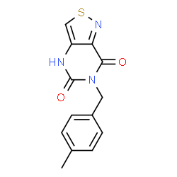 ChemSpider 2D Image | 6-(4-Methylbenzyl)[1,2]thiazolo[4,3-d]pyrimidine-5,7(4H,6H)-dione | C13H11N3O2S