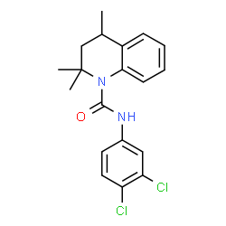ChemSpider 2D Image | N-(3,4-dichlorophenyl)-2,2,4-trimethyl-3,4-dihydroquinoline-1-carboxamide | C19H20Cl2N2O
