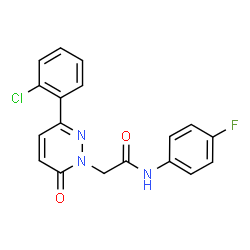 ChemSpider 2D Image | 2-[3-(2-Chlorophenyl)-6-oxo-1(6H)-pyridazinyl]-N-(4-fluorophenyl)acetamide | C18H13ClFN3O2