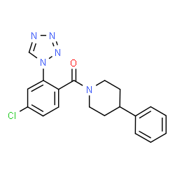 ChemSpider 2D Image | [4-Chloro-2-(1H-tetrazol-1-yl)phenyl](4-phenyl-1-piperidinyl)methanone | C19H18ClN5O