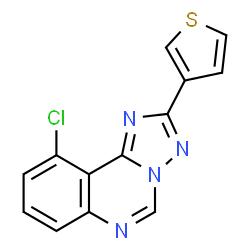 ChemSpider 2D Image | 10-Chloro-2-(3-thienyl)[1,2,4]triazolo[1,5-c]quinazoline | C13H7ClN4S
