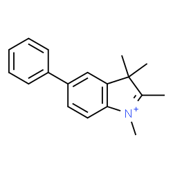 ChemSpider 2D Image | 1,2,3,3-Tetramethyl-5-phenyl-3H-indolium | C18H20N