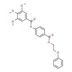 ChemSpider 2D Image | 4-[(2-Phenoxyethoxy)carbonyl]phenyl 3,4,5-trimethoxybenzoate | C25H24O8
