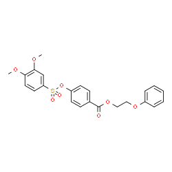 ChemSpider 2D Image | 2-Phenoxyethyl 4-{[(3,4-dimethoxyphenyl)sulfonyl]oxy}benzoate | C23H22O8S
