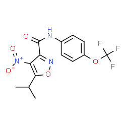 ChemSpider 2D Image | 5-Isopropyl-4-nitro-N-[4-(trifluoromethoxy)phenyl]-1,2-oxazole-3-carboxamide | C14H12F3N3O5