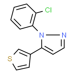 ChemSpider 2D Image | 1-(2-Chlorophenyl)-5-(3-thienyl)-1H-pyrazole | C13H9ClN2S