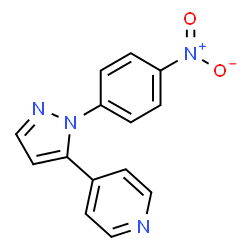 ChemSpider 2D Image | 4-(1-(4-Nitrophenyl)-1H-pyrazol-5-yl)pyridine | C14H10N4O2