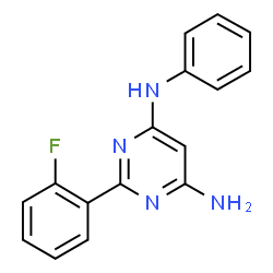 ChemSpider 2D Image | 2-(2-Fluorophenyl)-N-phenyl-4,6-pyrimidinediamine | C16H13FN4