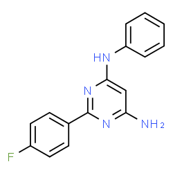 ChemSpider 2D Image | 2-(4-Fluorophenyl)-N-phenyl-4,6-pyrimidinediamine | C16H13FN4