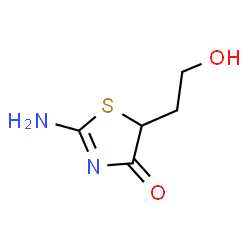 ChemSpider 2D Image | 2-Amino-5-(2-hydroxyethyl)-1,3-thiazol-4(5H)-one | C5H8N2O2S