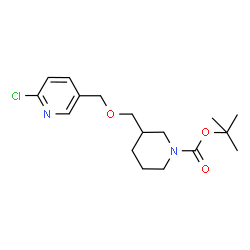 ChemSpider 2D Image | tert-Butyl 3-(((6-chloropyridin-3-yl)methoxy)methyl)piperidine-1-carboxylate | C17H25ClN2O3