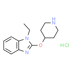ChemSpider 2D Image | 1-Ethyl-2-(piperidin-4-yloxy)-1H-benzo[d]imidazole hydrochloride | C14H20ClN3O