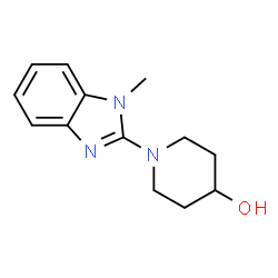 ChemSpider 2D Image | 1-(1-Methyl-1H-benzimidazol-2-yl)-4-piperidinol | C13H17N3O