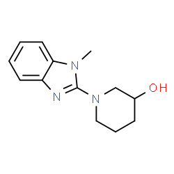 ChemSpider 2D Image | 1-(1-Methyl-1H-benzimidazol-2-yl)-3-piperidinol | C13H17N3O