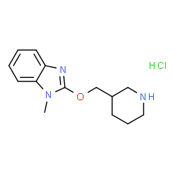ChemSpider 2D Image | 1-Methyl-2-(piperidin-3-ylmethoxy)-1H-benzo[d]imidazole hydrochloride | C14H20ClN3O