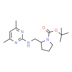 ChemSpider 2D Image | tert-butyl 2-{[(4,6-dimethylpyrimidin-2-yl)amino]methyl}pyrrolidine-1-carboxylate | C16H26N4O2