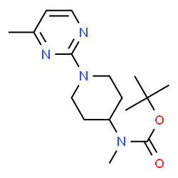ChemSpider 2D Image | 2-Methyl-2-propanyl methyl[1-(4-methyl-2-pyrimidinyl)-4-piperidinyl]carbamate | C16H26N4O2