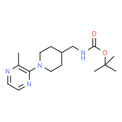 ChemSpider 2D Image | tert-Butyl ((1-(3-methylpyrazin-2-yl)piperidin-4-yl)methyl)carbamate | C16H26N4O2