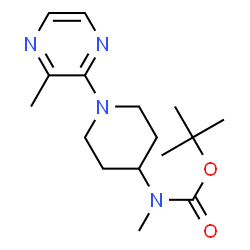 ChemSpider 2D Image | 2-Methyl-2-propanyl methyl[1-(3-methyl-2-pyrazinyl)-4-piperidinyl]carbamate | C16H26N4O2