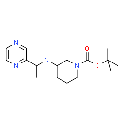 ChemSpider 2D Image | tert-Butyl 3-((1-(pyrazin-2-yl)ethyl)amino)piperidine-1-carboxylate | C16H26N4O2