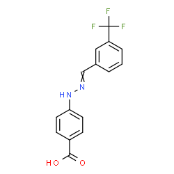 ChemSpider 2D Image | 4-{2-[3-(Trifluoromethyl)benzylidene]hydrazino}benzoic acid | C15H11F3N2O2