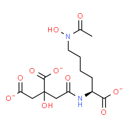 ChemSpider 2D Image | N(alpha)-citryl-N(epsilon)-acetyl-N(epsilon)-hydroxylysine(3-) | C14H19N2O10