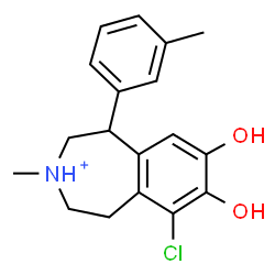 ChemSpider 2D Image | N-methyl-6-chloro-1-(3-methylphenyl)-2,3,4,5-tetrahydro-3-benzazepinium-7,8-diol(1+) | C18H21ClNO2