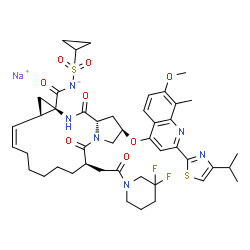 ChemSpider 2D Image | Neceprevir sodium | C45H55F2N6NaO8S2