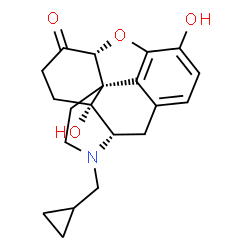 ChemSpider 2D Image | (5alpha,9alpha,13alpha,14alpha)-17-(Cyclopropylmethyl)-3,14-dihydroxy-4,5-epoxymorphinan-6-one | C20H23NO4