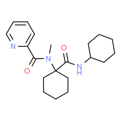 ChemSpider 2D Image | N-[1-(Cyclohexylcarbamoyl)cyclohexyl]-N-methyl-2-pyridinecarboxamide | C20H29N3O2