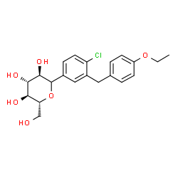 ChemSpider 2D Image | (1R)-1,5-Anhydro-1-[4-chloro-3-(4-ethoxybenzyl)phenyl]-D-glucitol | C21H25ClO6