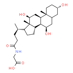 ChemSpider 2D Image | N-[(3beta,7alpha,8xi,9beta,10alpha,12alpha,13alpha,17alpha)-3,7,12-Trihydroxy-24-oxocholan-24-yl]glycine | C26H43NO6