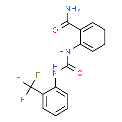 ChemSpider 2D Image | 2-({[2-(Trifluoromethyl)phenyl]carbamoyl}amino)benzamide | C15H12F3N3O2