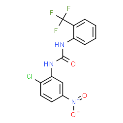 ChemSpider 2D Image | 1-(2-Chloro-5-nitrophenyl)-3-[2-(trifluoromethyl)phenyl]urea | C14H9ClF3N3O3