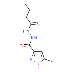 ChemSpider 2D Image | N'-butyryl-3-methyl-1H-pyrazole-5-carbohydrazide | C9H14N4O2