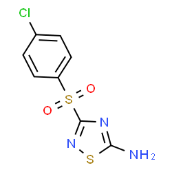 ChemSpider 2D Image | 3-[(4-Chlorophenyl)sulfonyl]-1,2,4-thiadiazol-5-amine | C8H6ClN3O2S2