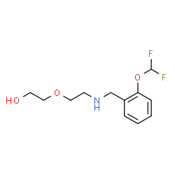 ChemSpider 2D Image | 2-(2-{[2-(Difluoromethoxy)benzyl]amino}ethoxy)ethanol | C12H17F2NO3