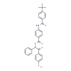 ChemSpider 2D Image | 2-(4-Methoxyphenyl)-2-oxo-1-phenylethyl 4-[(4-tert-butylbenzoyl)amino]benzoate | C33H31NO5