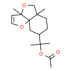 ChemSpider 2D Image | 2-(3a,5a-Dimethyl-5,5a,6,7,8,9-hexahydro-3aH-furo[3,2-c][2]benzofuran-8-yl)-2-propanyl acetate | C17H26O4
