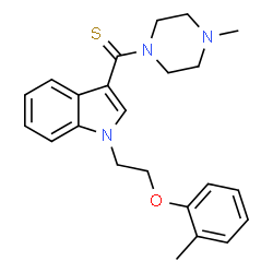 ChemSpider 2D Image | 1-[2-(2-METHYLPHENOXY)ETHYL]-3-(4-METHYLPIPERAZINE-1-CARBOTHIOYL)INDOLE | C23H27N3OS